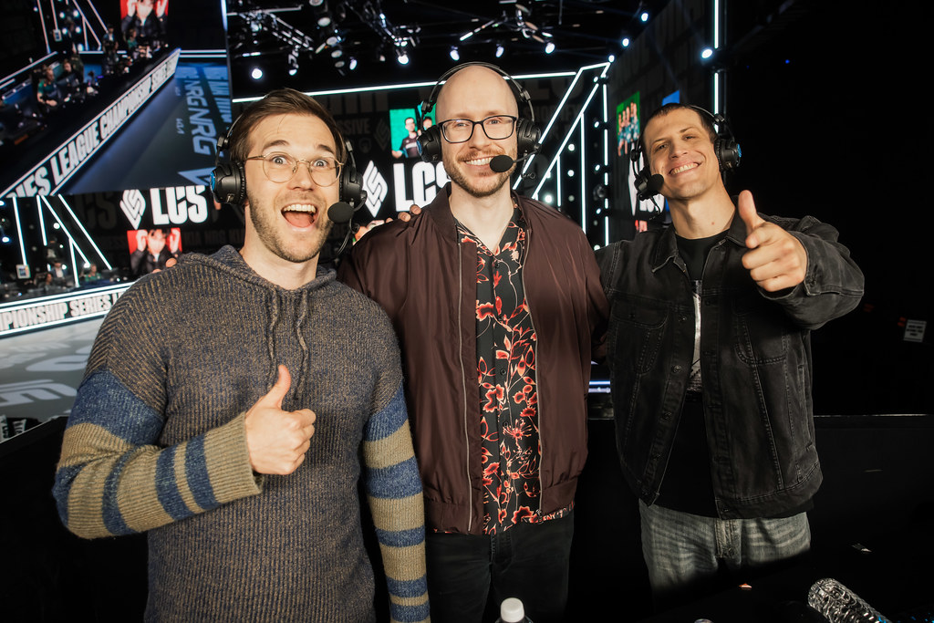 CaptainFlowers (à droite), en compagnie de Kobe et Azael pendant les LCS Spring Split 2024 @RiotGames